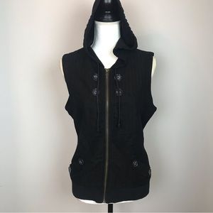 Tulle Black Hooded Vest
